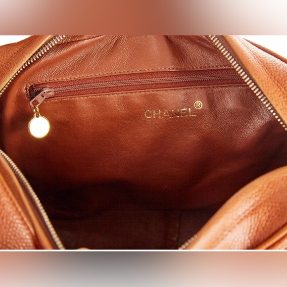 CHANEL triple C - rare vintage BROWN LOGO MESSENGER BAG - Picture 14 of 15